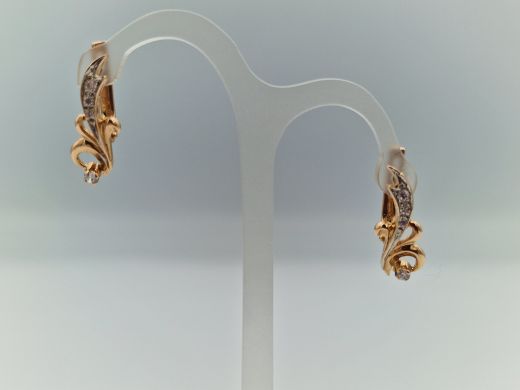 Zelta auskari ar cirkoniju, 3.45 g