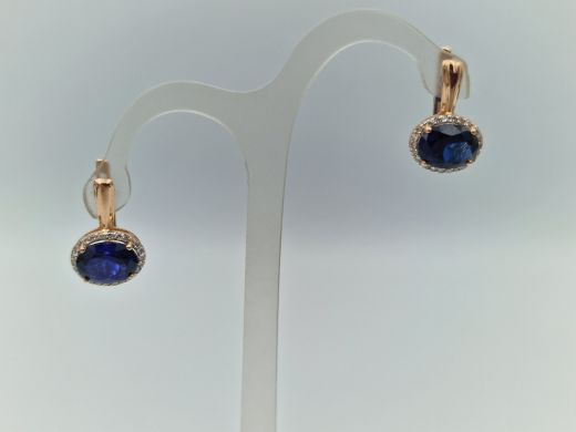 Золотые серьги с цирконом, 2.73 г