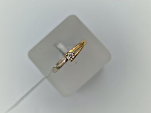 Zelta gredzens ar briljantu, 1.83 g, izm. 16.5