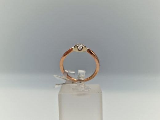 Zelta gredzens ar briljantu, 1.4 g, izm. 15.5