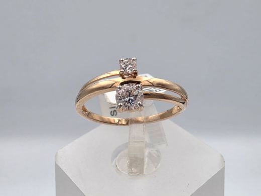 Zelta gredzens ar cirkoniju, 1.46 g, izm. 16.5