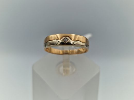 Zelta gredzens ar cirkoniju, 2.44 g, izm. 17