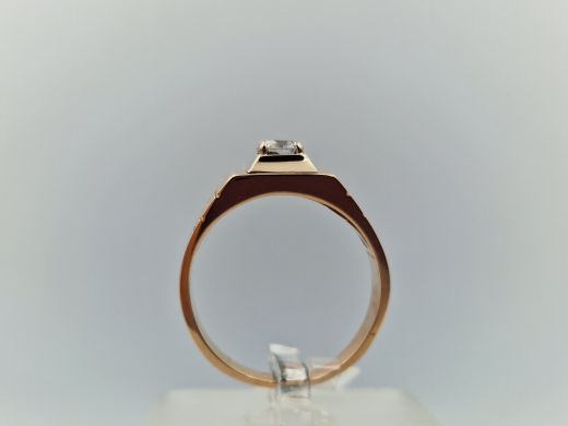 Zelta gredzens ar cirkoniju, 5.38 g, izm. 19.5