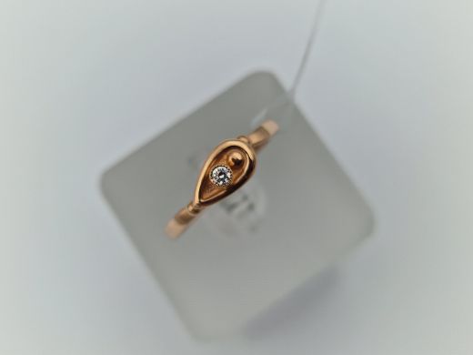 Zelta gredzens ar cirkoniju, 2.16 g, izm. 17.8