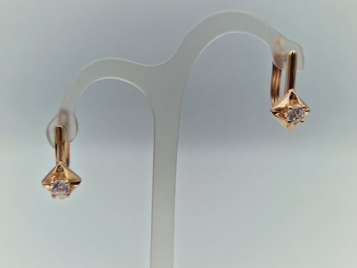 Zelta auskari ar cirkoniju, 2.28 g