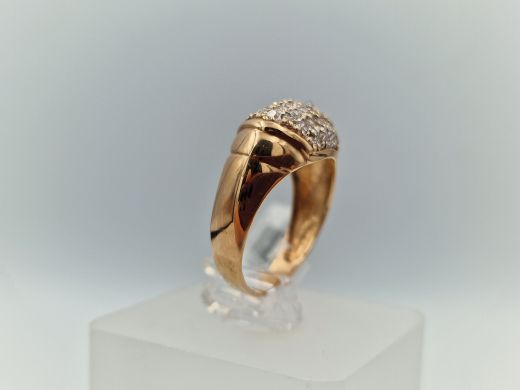 Zelta gredzens ar cirkoniju, 3.36 g, izm. 17