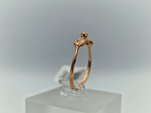 Zelta gredzens ar cirkoniju, 1.54 g, izm. 18