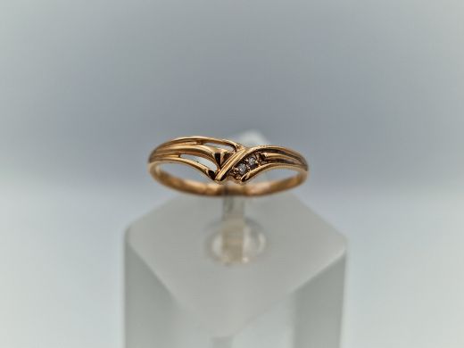 Zelta gredzens ar cirkoniju, 1.58 g, izm. 18.5