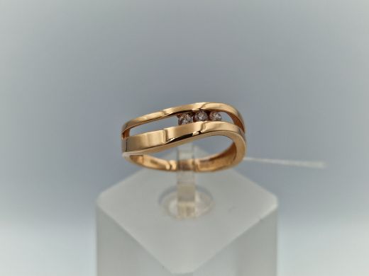 Zelta gredzens ar cirkoniju, 2.04 g, izm. 17