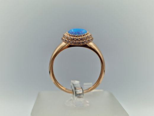 Zelta gredzens ar cirkoniju, 2.24 g, izm. 17