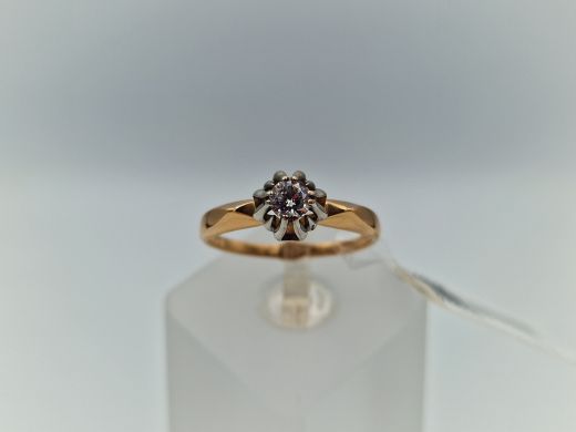 Zelta gredzens ar cirkoniju, 1.76 g, izm. 17