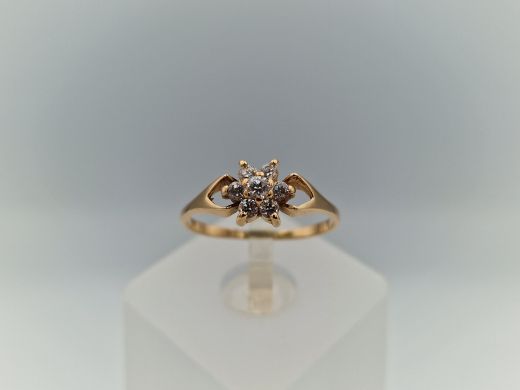 Zelta gredzens ar cirkoniju, 1.5 g, izm. 16.5