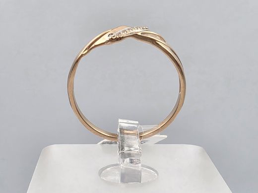 Gold ring with zircon, 1.31 g, size 17.5