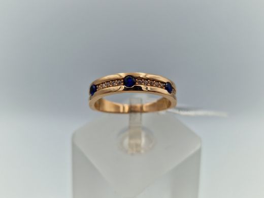 Zelta gredzens ar cirkoniju, 2.75 g, izm. 17