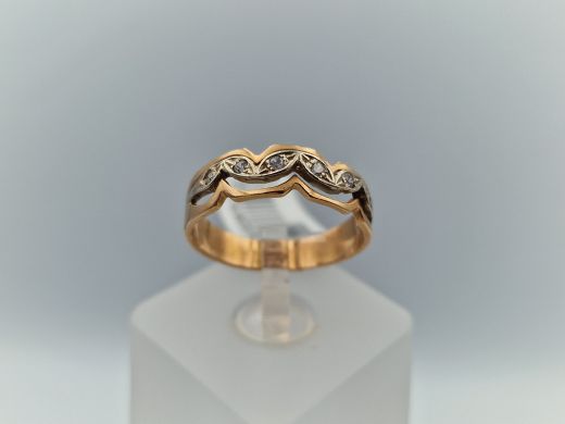 Zelta gredzens ar cirkoniju, 2.87 g, izm. 18