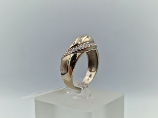 Zelta gredzens ar cirkoniju, 4.71 g, izm. 17.5