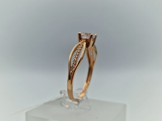 Zelta gredzens ar cirkoniju, 2.6 g, izm. 20.5