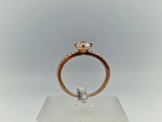 Zelta gredzens ar cirkoniju, 2.14 g, izm. 16.5