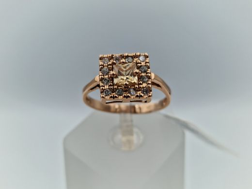 Zelta gredzens ar cirkoniju, 2.73 g, izm. 19