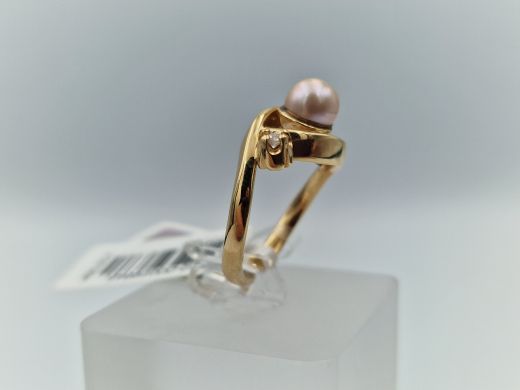 Zelta gredzens ar briljantu, 5.25 g, izm. 17