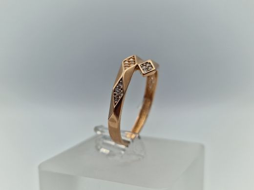 Zelta gredzens ar cirkoniju, 2.06 g, izm. 18