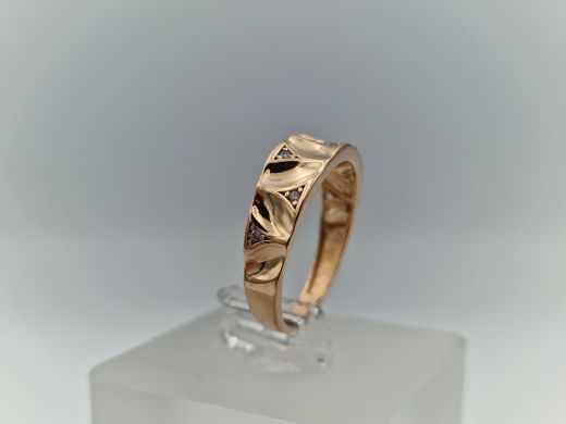 Zelta gredzens ar cirkoniju, 2.45 g, izm. 17