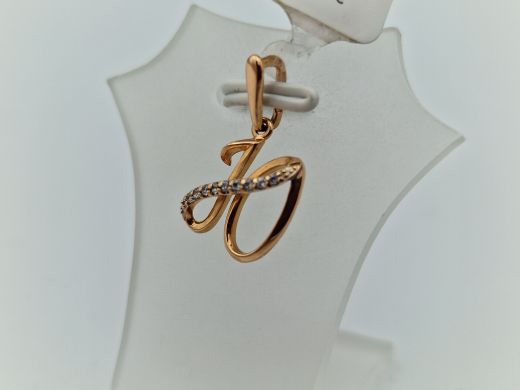 Золотой кулон с цирконом, 1 г