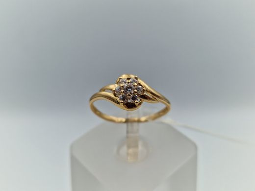 Zelta gredzens ar cirkoniju, 1.4 g, izm. 16.5