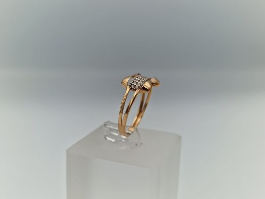 Zelta gredzens ar cirkoniju, 1.92 g, izm. 17.5