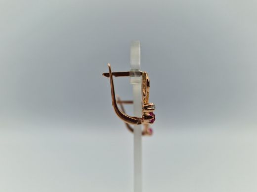 Золотые серьги с цирконом, 3.07 г