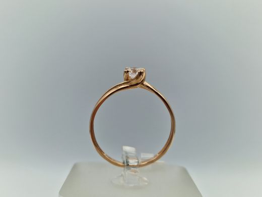 Zelta gredzens ar cirkoniju, 1.63 g, izm. 18.5