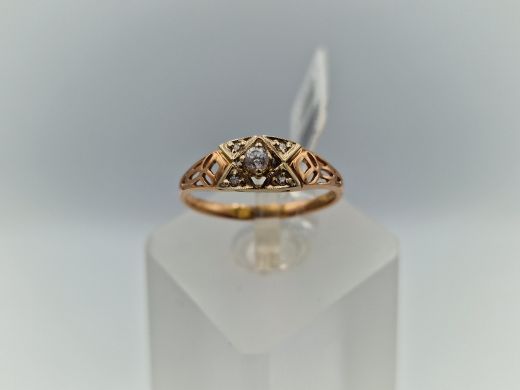 Zelta gredzens ar cirkoniju, 1.46 g, izm. 16.5