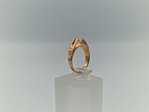 Zelta gredzens ar cirkoniju, 2.78 g, izm. 15