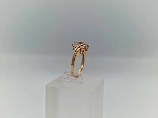 Zelta gredzens ar cirkoniju, 3.5 g, izm. 17.8