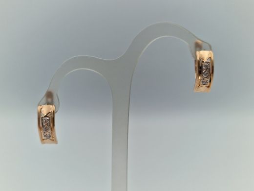 Золотые серьги с цирконом, 2.67 г