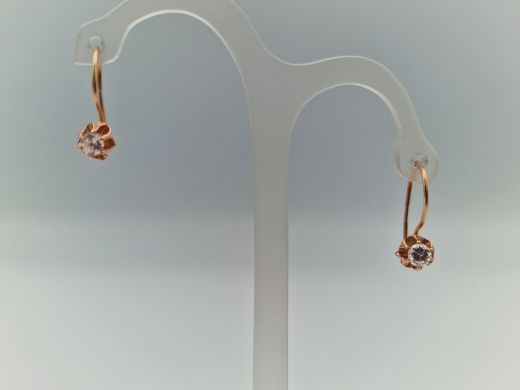 Zelta auskari ar cirkoniju, 1.06 g