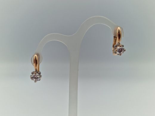 Zelta auskari ar cirkoniju, 2.96 g