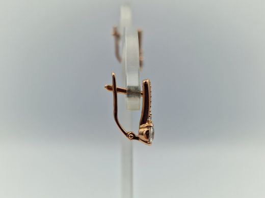 Золотые серьги с цирконом, 2.5 г