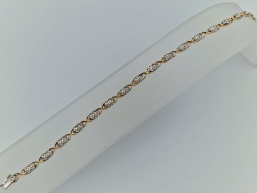 Zelta rokassprādze ar briljantu, 5.76 g, izm. 18.5