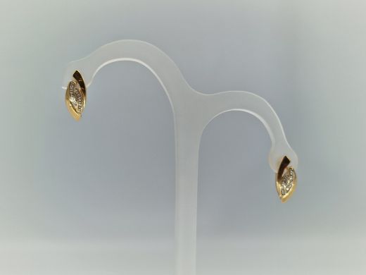 Золотые серьги с бриллиантом, 2.8 г