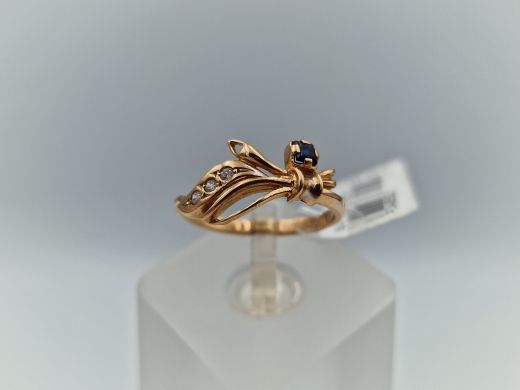 Zelta gredzens ar cirkoniju, 2.02 g, izm. 16.5