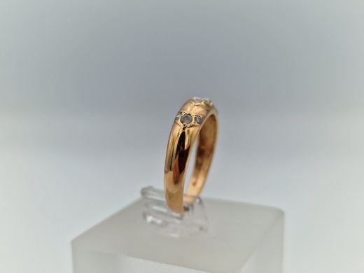 Zelta gredzens ar cirkoniju, 2.09 g, izm. 17