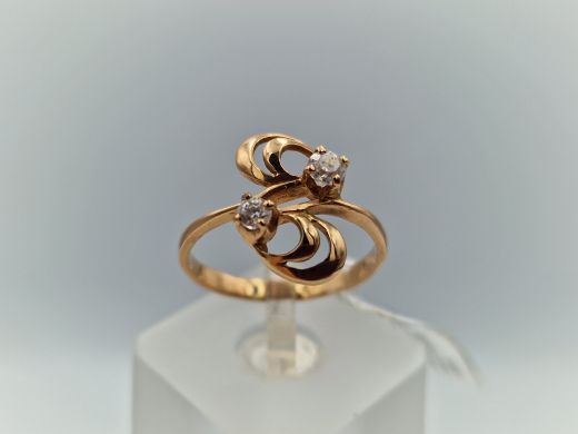 Zelta gredzens ar cirkoniju, 2.58 g, izm. 18.2