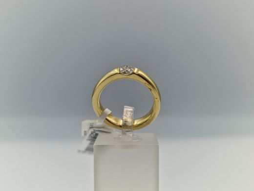 Zelta gredzens ar briljantu, 7.51 g, izm. 17