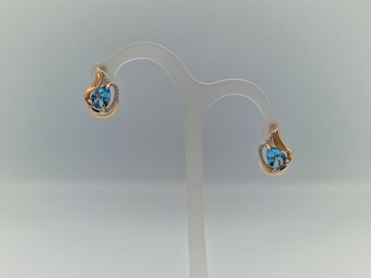 Zelta auskari ar topāzu, 5.14 g