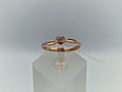 Zelta gredzens ar cirkoniju, 1.62 g, izm. 18.5