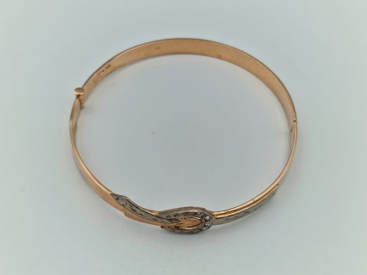 Золотой браслет с цирконом, 17.4 г