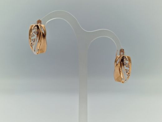 Zelta auskari ar cirkoniju, 3.29 g