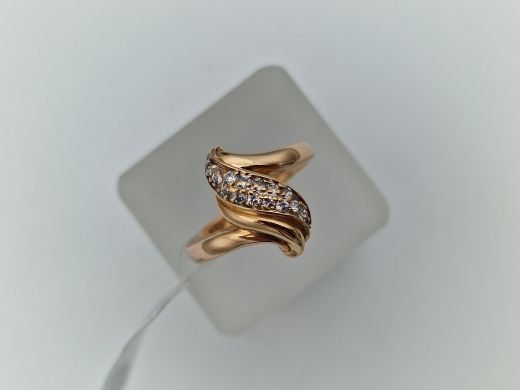 Zelta gredzens ar cirkoniju, 3.66 g, izm. 18