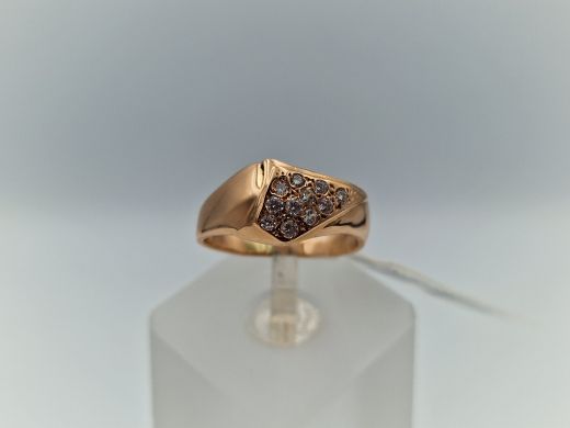 Zelta gredzens ar cirkoniju, 2.75 g, izm. 16.5